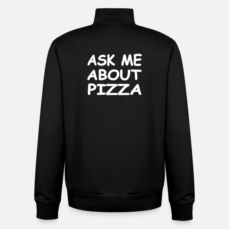 Pizza - Sweat zippé unisexe en coton bio Stanley/Stella - noir