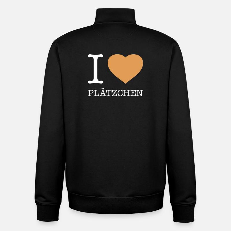 I love Plätzchen - Unisex Organic Zip Sweatshirt von Stanley/Stella - Schwarz