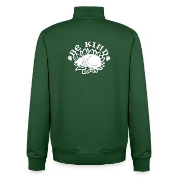 SEI FREUNDLICH - Unisex Organic Zip Sweatshirt von Stanley/Stella - Flaschengrün - Hinten - AI Model Male 185 dark (185cm)