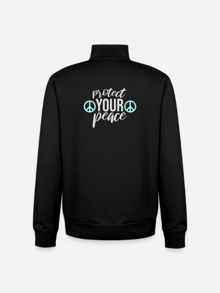 Protect Your Peace Mental Health Mindfulness - Unisex Organic Zip Sweatshirt by Stanley/Stella - black