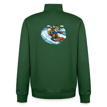 Lustiger Ski Fuchs – Comic Wintermotiv - Unisex Organic Zip Sweatshirt von Stanley/Stella - Flaschengrün - Hinten - AI Model Male 185 dark (185cm)