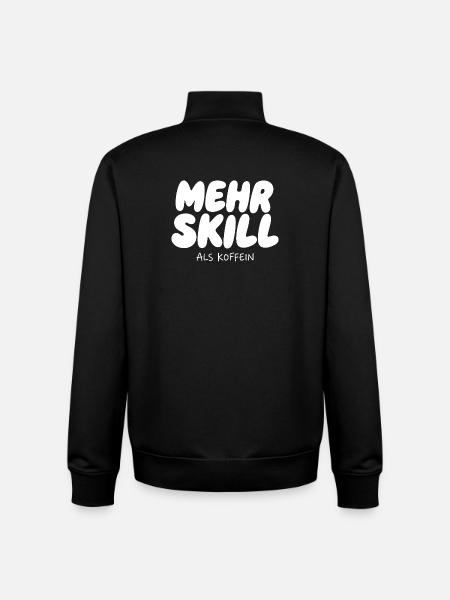 More skill than caffeine - Unisex Organic Zip Sweatshirt by Stanley/Stella - black