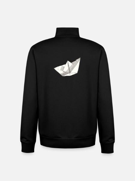 Paper Ship - Unisex Organic Zip Sweatshirt by Stanley/Stella - black