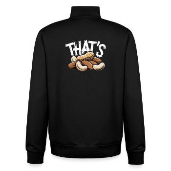 C’EST un drôle de dire de noix avec des amandes à la cacahuète - Sweat zippé unisexe en coton bio Stanley/Stella - noir - Dos - AI Model Male 185 light (185cm)