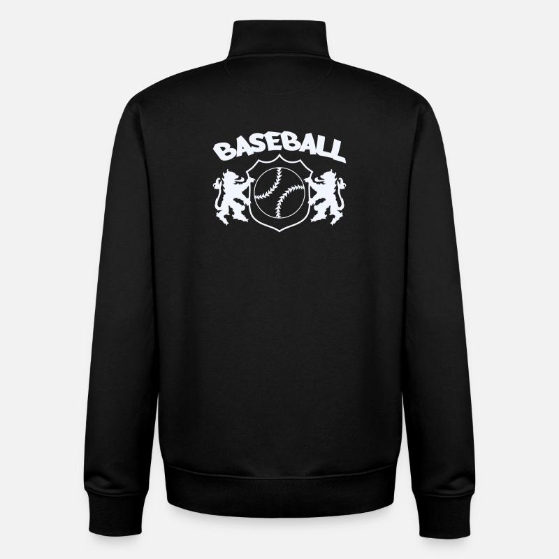 Baseball Crest - Unisex Organic Zip Sweatshirt by Stanley/Stella - black