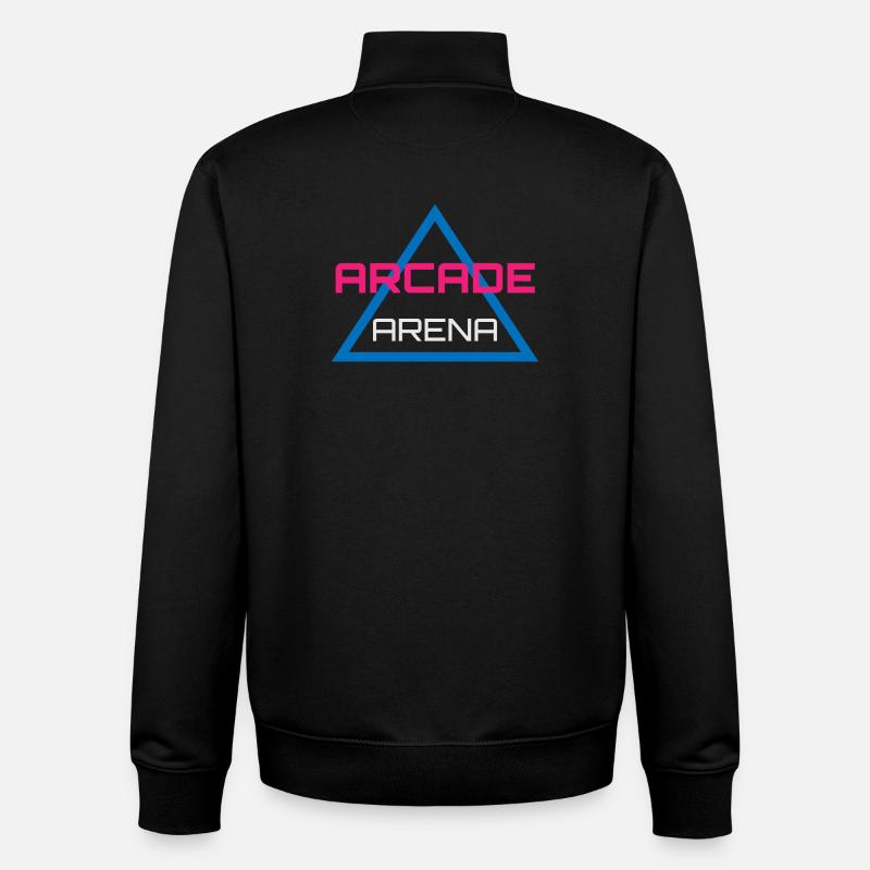 Retro Gaming Neon Design - Sweat zippé unisexe en coton bio Stanley/Stella - noir