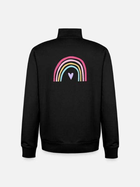 Rainbow pastel pink purple - Unisex Organic Zip Sweatshirt by Stanley/Stella - black