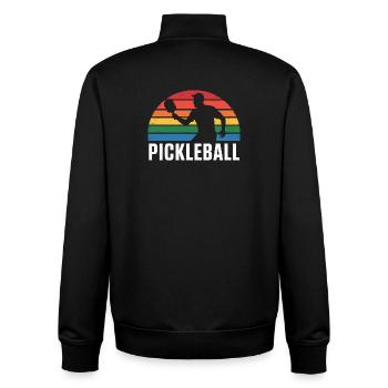 Pickleball Sunset Silhouette - Unisex Organic Zip Sweatshirt by Stanley/Stella - black - Back - AI Model Male 185 light (185cm)
