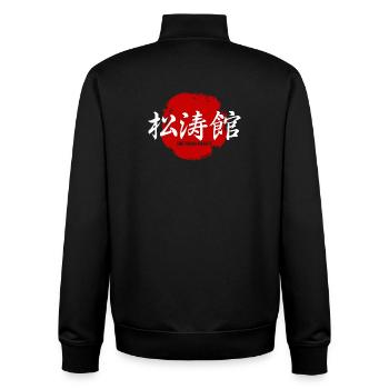 Kanji d’arts martiaux de Karaté Shotokan Japon - Sweat zippé unisexe en coton bio Stanley/Stella - noir - Dos - AI Model Male 185 light (185cm)
