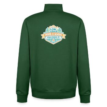 Zuhause ist, wo du parkst - Campen - Unisex Organic Zip Sweatshirt von Stanley/Stella - Flaschengrün - Hinten - AI Model Male 185 dark (185cm)