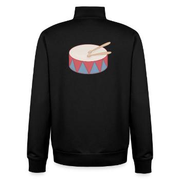Cartoon Drum with Triangle Decor - Unisex Organic Zip Sweatshirt by Stanley/Stella - black - Back - AI Model Male 185 light (185cm)