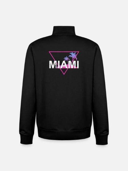 Miami Neon Palm Trees Retro - Unisex Organic Zip Sweatshirt by Stanley/Stella - black