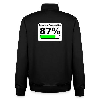 Loading Personality 87% – Nerdy Statement Tee - Unisex Organic Zip Sweatshirt von Stanley/Stella - Schwarz - Hinten - AI Model Male 185 light (185cm)
