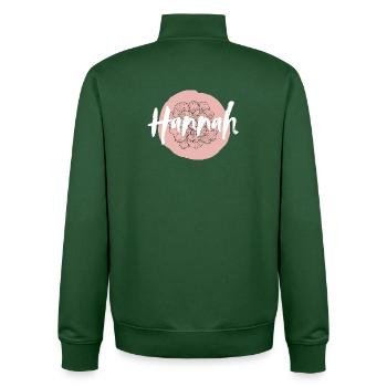 Hannah Mädchenname Baby Shower Baby Girl Name - Unisex Organic Zip Sweatshirt von Stanley/Stella - Flaschengrün - Hinten - AI Model Male 185 dark (185cm)