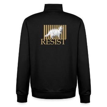 Cats punk resist naughtylonghair cat rebellious - Unisex Organic Zip Sweatshirt by Stanley/Stella - black - Back - AI Model Male 185 light (185cm)
