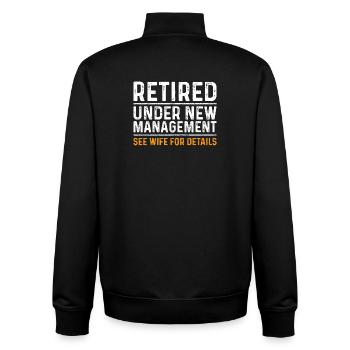Retirement Remanaged – See Woman - Unisex Organic Zip Sweatshirt by Stanley/Stella - black - Back - AI Model Male 185 light (185cm)