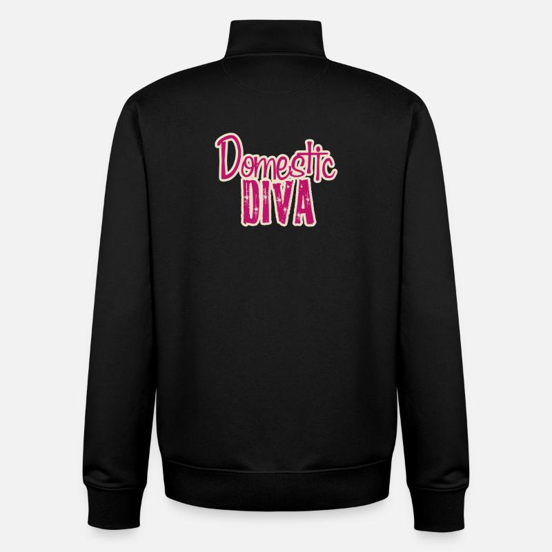 Diva domestique - Sweat zippé unisexe en coton bio Stanley/Stella - noir
