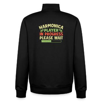 Funny Harmonica Player In Progress Harmonica - Unisex Organic Zip Sweatshirt von Stanley/Stella - Schwarz - Hinten - AI Model Male 185 light (185cm)