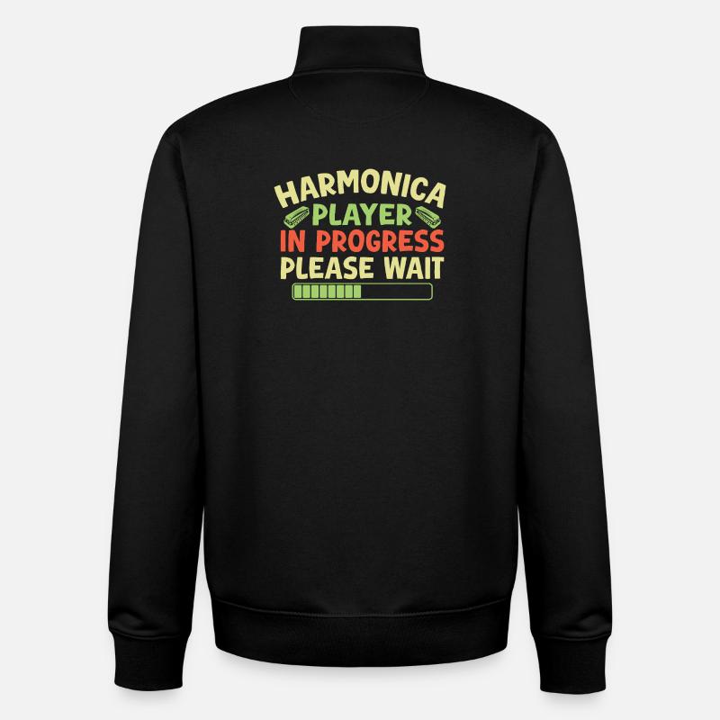 Harmonica Funny Harmonica en cours - Sweat zippé unisexe en coton bio Stanley/Stella - noir