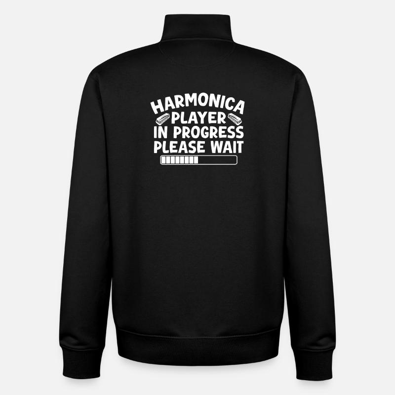 Harmonica Musican In Progress Harmonica - Unisex Organic Zip Sweatshirt by Stanley/Stella - black