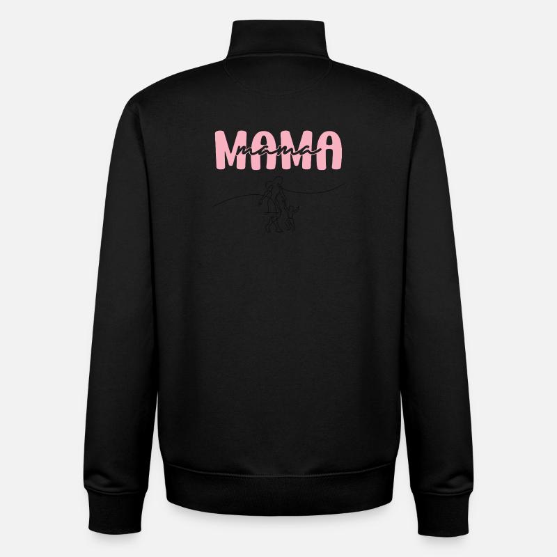 Lettrage Mama Rose - Sweat zippé unisexe en coton bio Stanley/Stella - noir
