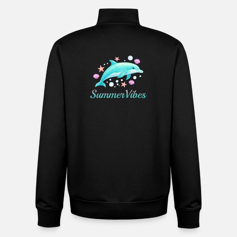 Summer Vibes - Unisex Organic Zip Sweatshirt by Stanley/Stella - black