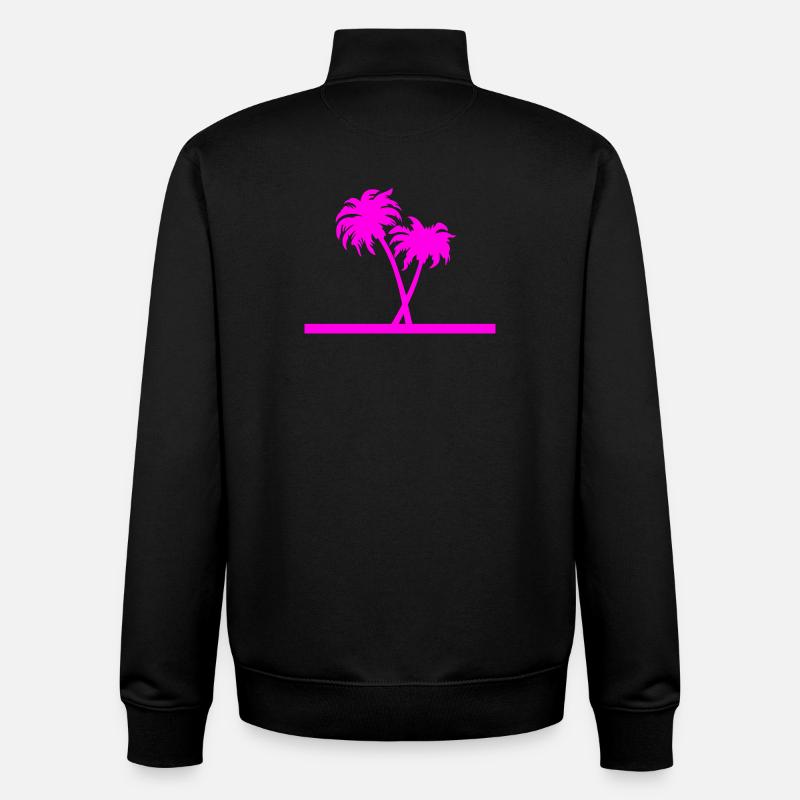 Palm trees - Unisex Organic Zip Sweatshirt by Stanley/Stella - black