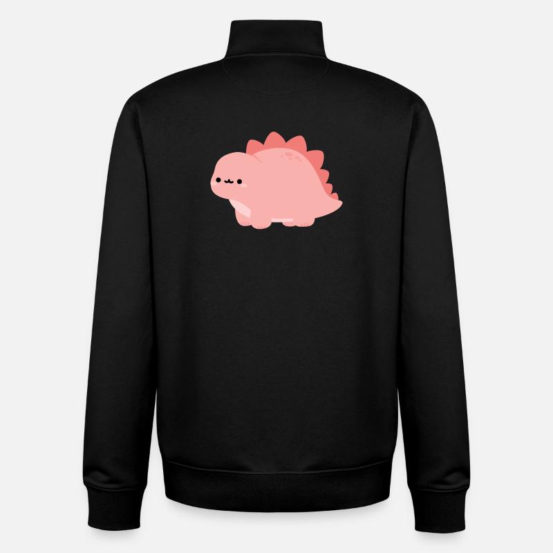 Mignon Dino Rose Stegosaurus - Sweat zippé unisexe en coton bio Stanley/Stella - noir