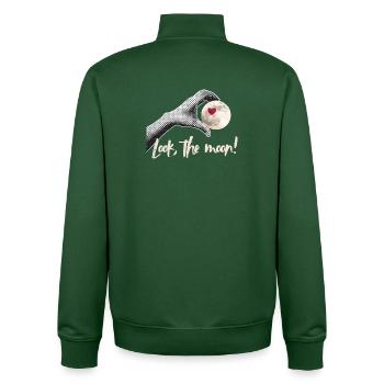 Regarde la lune ! Conception Moonlover - Sweat zippé unisexe en coton bio Stanley/Stella - vert bouteille - Dos - AI Model Male 185 dark (185cm)