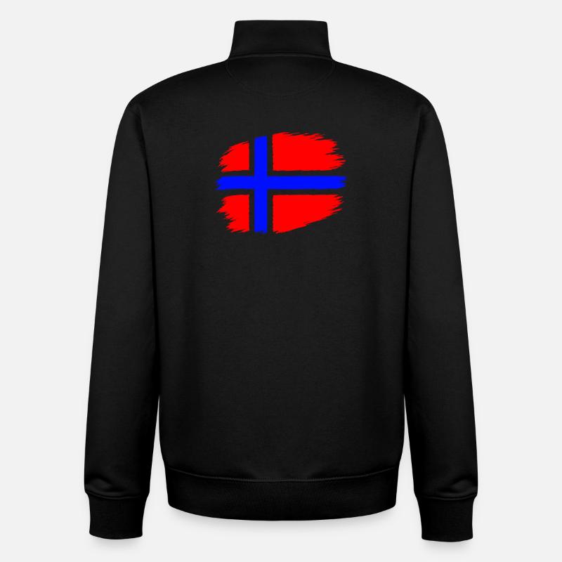 Drapeau de la Norvège - Sweat zippé unisexe en coton bio Stanley/Stella - noir