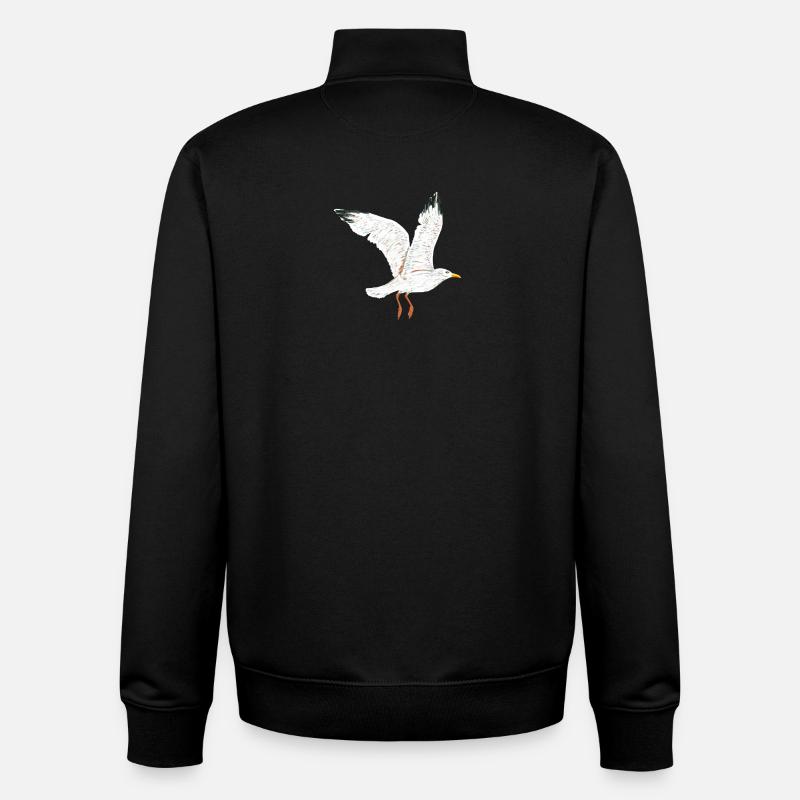 oiseau - Sweat zippé unisexe en coton bio Stanley/Stella - noir