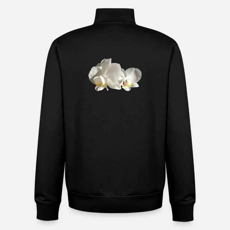 Orchidee weiß - Unisex Organic Zip Sweatshirt von Stanley/Stella - Schwarz