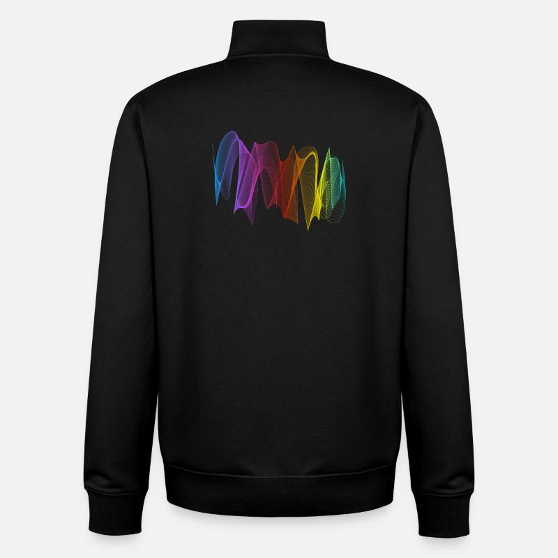 Lignes abstraites Design 07 - Sweat zippé unisexe en coton bio Stanley/Stella - noir