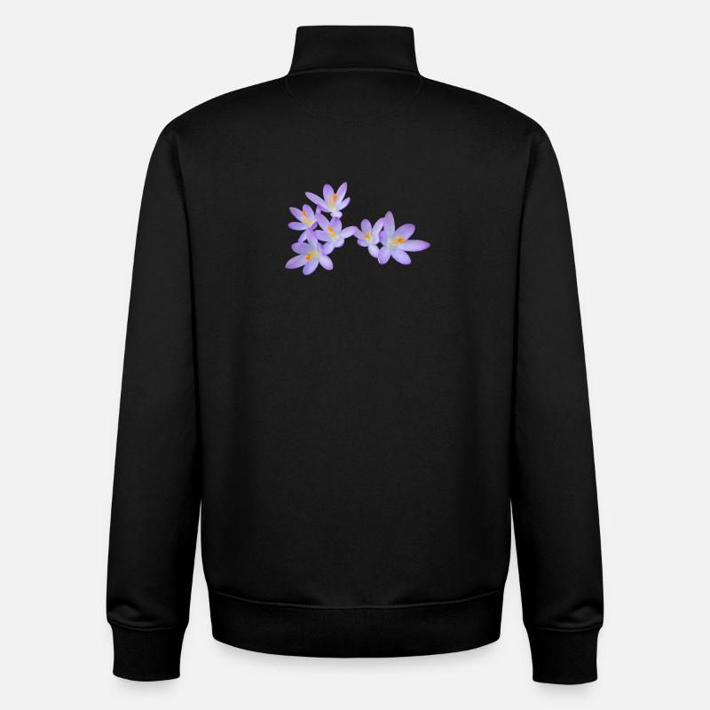 Fleurs de printemps violettes (crocus) - Sweat zippé unisexe en coton bio Stanley/Stella - noir