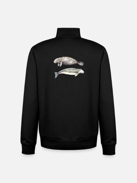 Havkøer: manatee og dugong - Stanley/Stella unisex sweatshirt med lynlås i økologisk - sort