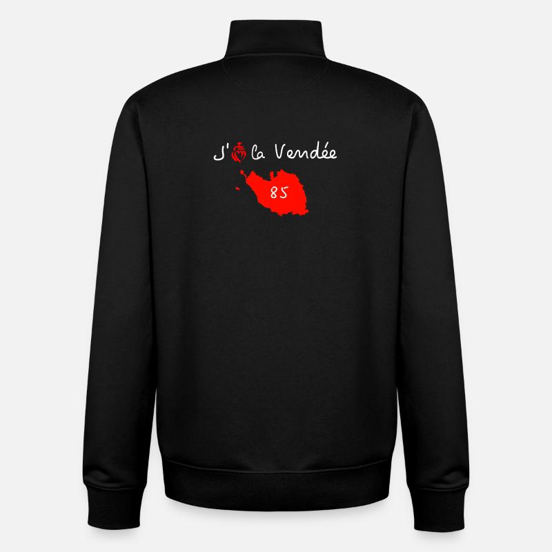 j'aime la vendee carte 85 - Sweat zippé unisexe en coton bio Stanley/Stella - noir