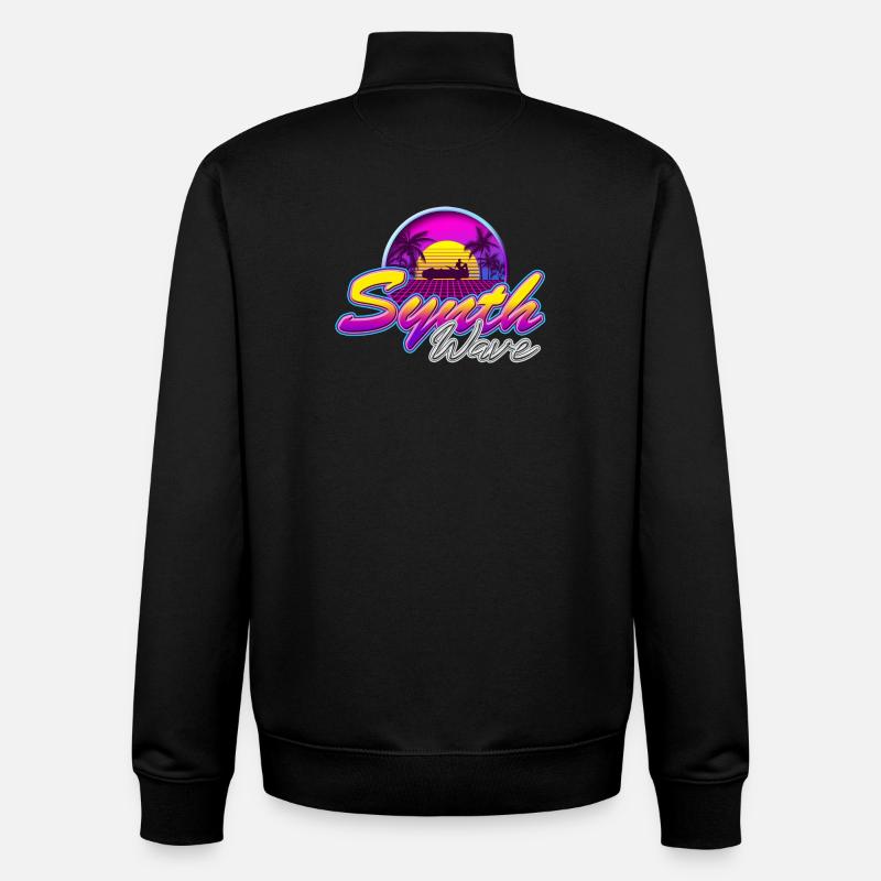Synth-Wave Music Neon-Vibe Electrowave sunset - Unisex Organic Zip Sweatshirt von Stanley/Stella - Schwarz
