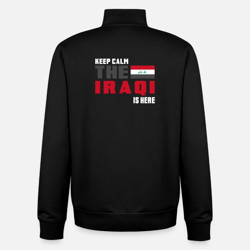 Keep Calm Irak Flaggen Design - Unisex Organic Zip Sweatshirt von Stanley/Stella - Schwarz