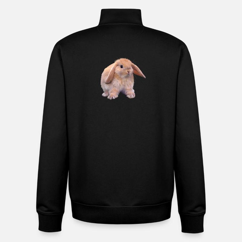 Lapin - Sweat zippé unisexe en coton bio Stanley/Stella - noir