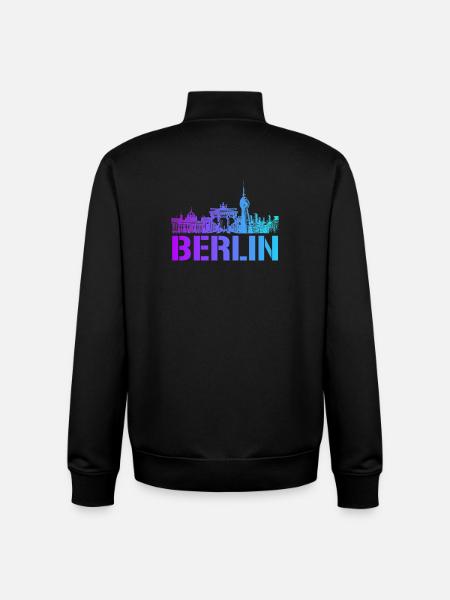 Berlin skyline with Berlin landmark - Unisex Organic Zip Sweatshirt by Stanley/Stella - black