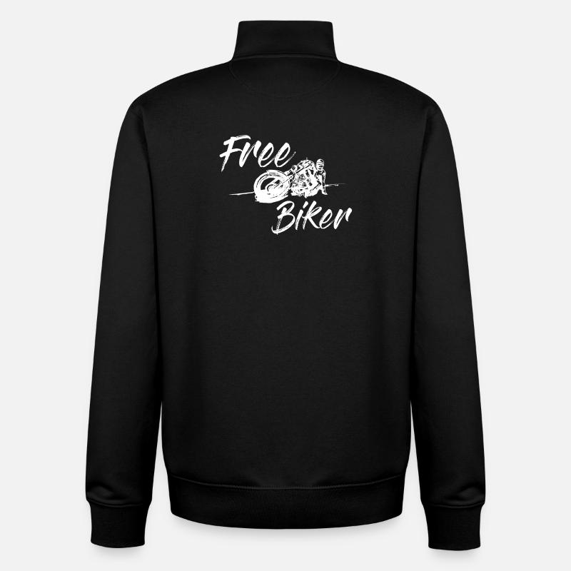 Free Biker - Moto, Liberté - Sweat zippé unisexe en coton bio Stanley/Stella - noir
