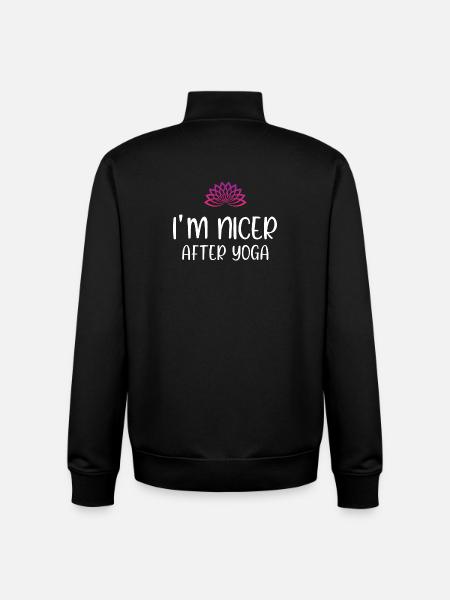 I'm Nicer After Yoga - Unisex Organic Zip Sweatshirt by Stanley/Stella - black