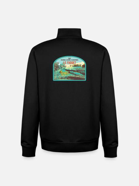 Faouet Landscape Badge: Breton Nature - Unisex Organic Zip Sweatshirt by Stanley/Stella - black