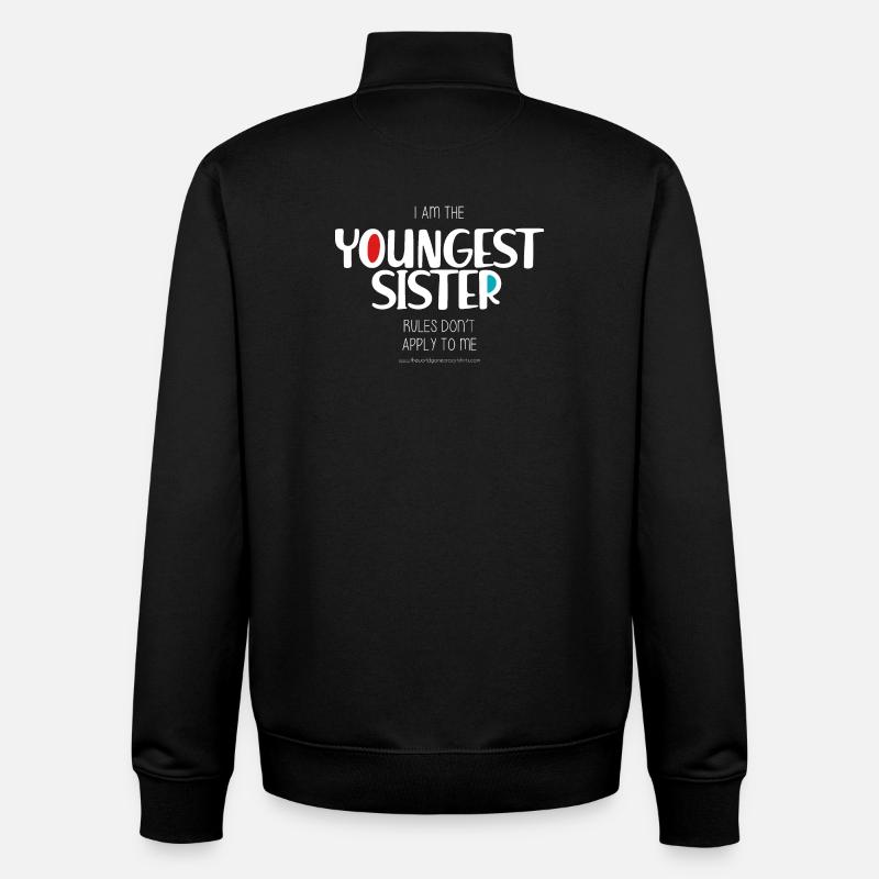 Sœur cadette - Sweat zippé unisexe en coton bio Stanley/Stella - noir
