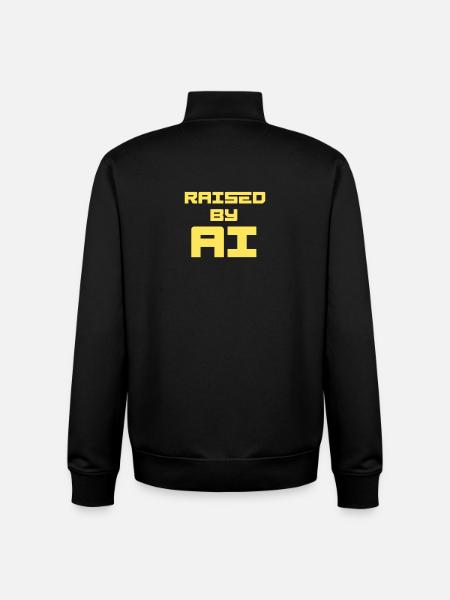 RAISED BY AI - Unisex Organic Zip Sweatshirt by Stanley/Stella - black