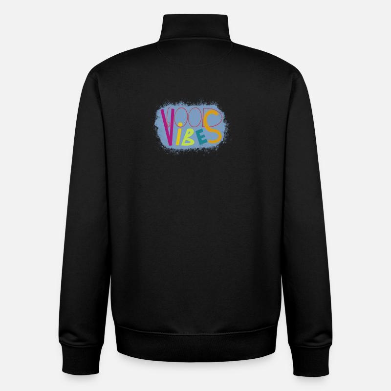 Vibrant Vibes Art Design - Sweat zippé unisexe en coton bio Stanley/Stella - noir