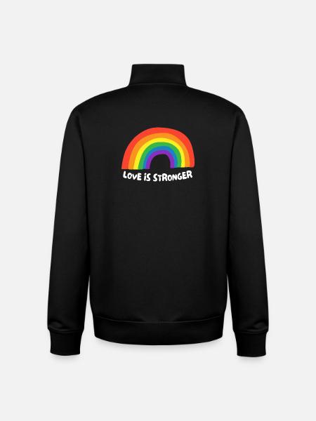 Love is stronger. LGBT - Unisex Organic Zip Sweatshirt by Stanley/Stella - black