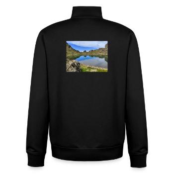 Robert See - Unisex Organic Zip Sweatshirt von Stanley/Stella - Schwarz - Hinten - AI Model Male 185 light (185cm)