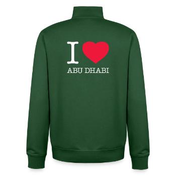 J’ADORE ABU DHABI - Sweat zippé unisexe en coton bio Stanley/Stella - vert bouteille - Dos - AI Model Male 185 dark (185cm)