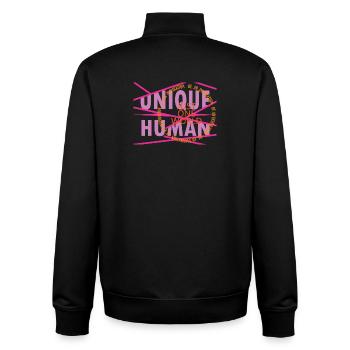 Einzigartiger Mensch – Just one World. - Unisex Organic Zip Sweatshirt von Stanley/Stella - Schwarz - Hinten - AI Model Male 185 light (185cm)